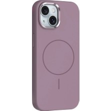Apple iPhone 14 Kılıf M-Safe Şarj Özellikli Metal Kamera Çerçeveli Zore Edi Silikon Kapak