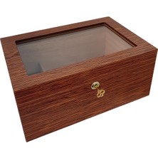Falconetti Sedir Ağacı De Folu Camlı Humidor Puro Kutusu RB98-D