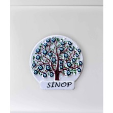 Mundy Sinop Temalı Polyester Kabartmalı Nazar Ağacı Magnet Çap:6 cm – Dekoratif Hediyelik Buzdolabı Süsü  (KOD:1112)