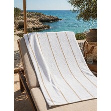 Taya Home %100 Pamuk Büyük Boy Plaj Havlusu 100X180 Sauna Havlusu Yumuşak Emici Beyaz Havlu Banyo Havlusu