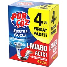 4 Adet Porçöz Granül Lavabo Açıcıcı 4 x 50 gr