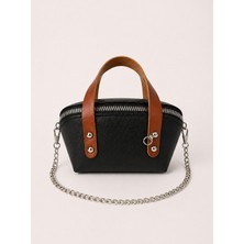 Siyah Renk Mini El & Omuz Çantası