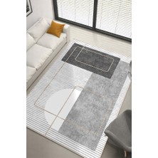 Lioara Home Gri Modern Dijital Baskılı Halı – Modern, Kaymaz Taban, Salon & Oturma Odası Için Halı