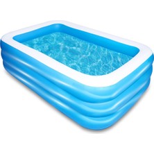 Reidan 210X135X60CM Şişme Havuz 3 Katmanlı Yazlık Bahçe Havuzu Dikdörtgen Şişme Havuz Tatil Havuzu Yaz