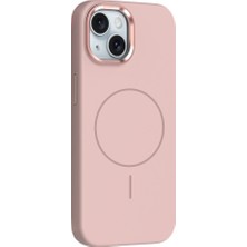 Apple iPhone 14 Kılıf M-Safe Şarj Özellikli Metal Kamera Çerçeveli Zore Edi Silikon Kapak