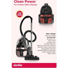 Özbience 800W Toz Torbasız Elektrikli Süpürge, Şık Rose Gold Tasarım