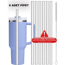 Stanley The Quencher H2.o 1.18L / 40OZ Termos Uyumlu Aksesuar 6'lı Pipet (Tüm Modeller ile Uyumlu)