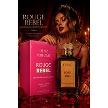Denz Perfume Rouge Rebel Afrodizyaklı Kadın Parfüm Amber Misk Paçuli Beyaz Çiçekler Çiçeksi Fresh %40 Esans