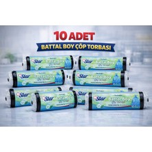 Renklime Star Plus Standart Battal Boy Atık Poşeti 75X90 cm 10LU Dayanıklı Büyük Boy Atık Torbası 10 Adet