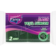 3 Adet Parex Klasik Oluklu Yeşil Sünger 2'li