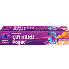 4 Adet Parex Çift Kilitli Buzdolabı Poşeti Büyük Boy
