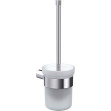 Line Bathroom Opal Tuvalet Fırçalık (Buzlu Cam) Krom