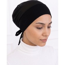 Alivascarf Hava Alan Fileli Klima Fit Bone Dikişsiz Siyah Kadın Tesettür Pratik Iç Bone