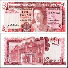 3Alp Koleksiyon Cebelitarık 1 Pound 1988, P#20E, Kağıt Para Çil (Unc) Koleksiyon Para