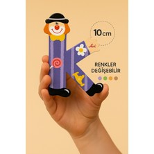 Özbience Renkli ve Eğlenceli Ahşap K Harfi, 10 Cm, Dekoratif ve Şık Tasarım