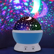 Linalp Gece Lambası Yıldız Projektör LED Renkli Döner Çocuk Bebek Oda Lambası Dekor Işık 6463232SD232 Masa ve Gece Lambası