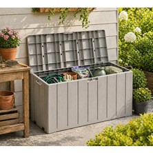 Csb Store 270 L Bahçe Depolama Sandığı Kilitli Plastik Çok Amaçlı Dış Mekan Sandık 117,5X45X56 cm