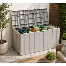 Csb Store Balkon & Bahçe Için 270 L Depolama Sandığı Kilitli Geniş Hacimli Plastik Kutu