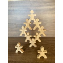 Özbience Ahşap Akrobat Denge Oyuncağı, Montessori Istifleme Seti, Eğlenceli Tasarım