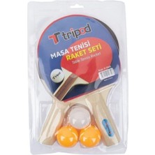 Abnturk 10 cm Saplı Masa Tenisi Raket Seti 2 Raket 3 Top Dayanıklı Spor Oyunu
