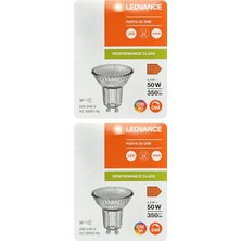Avarson (2 Adet) Ledvance 4,5W Ilık Beyaz (4000K) Dim Edilebilir GU10 Duylu Cam Spot Ampul