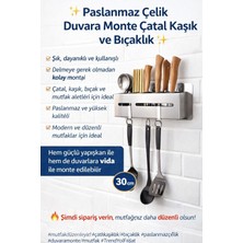 Generic Paslanmaz Çelik Duvara Monte Çatal Kaşık ve Bıçaklık