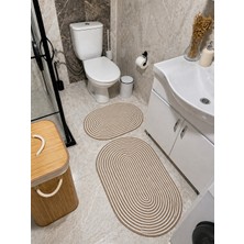 Halımax Milda Jüt 2'li Çift Taraflı Ikili Yıkanabilir Hav Toz Vermez Banyo Paspas Takımı 40X60CM & 50X80CM