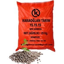 Karaoğlan Tarım Süper Kompoze Npk 15.15.15 Taban Gübresi Kükürt Katkılı 25 kg