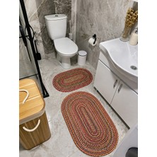 Halımax Milda Jüt 2'li Çift Taraflı Ikili Yıkanabilir Hav Toz Vermez Banyo Paspas Takımı 40X60CM & 50X80CM