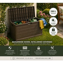 Csb Store 280L Kahverengi Bahçe Depolama Sandığı 117X45 cm – Dış Mekan & Teras Uyumlu Çok Amaçlı Kutu