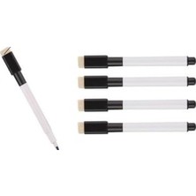 Cekar Store Mini Beyaz Tahta Kalemi, Silgili ve Mıknatıslı, Siyah, 4'lü Set