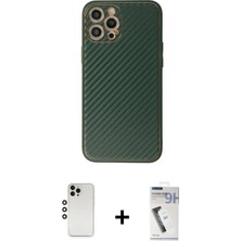 Marsilyan™- iPhone 12 Pro Kılıf Ahenk Işık - Şeffaf Uv Polymer Nano Ekran Koruyucu + Gümüş Shine Kamera Lens
