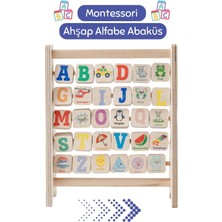 Özbience Renkli Ahşap Alfabe Abaküsü, Montessori Eğitici Oyun Seti