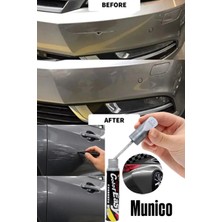 Munico 2 Adet Gri 5 ml Kaporta Tampon Çizik Onarıcı Dayanıklı Boya Kalemi Tüm Araçlara Oto Rötuş Kalemi