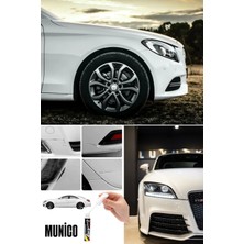 Munico 3 Adet Beyaz Oto Rötuş Kalemi 5 ml Kaporta Çizik Giderici Tampon Onarıcı Fırça Boya Kaporta Tampon