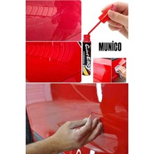 Munico 2 Adet Oto Rötuş Kalemi Metalik Kırmızı 5 ml Kaporta Tampon Çizik Giderici Boya Fırçası Tüm Kodlara