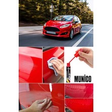 Munico 3 Adet Kırmızı 5 ml Kaporta Tampon Çizik Onarıcı Dayanıklı Boya Kalemi Tüm Araçlara Oto Rötuş Kalemi