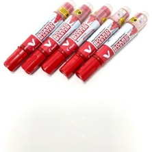 Özbience Yuvarlak Uç Tahta Kalemi Kırmızı 5'li, Yaratıcı ve Renkli Tasarım Seti