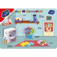 Özbience Ahşap Puzzle Banyo Öğrenme Oyunu Çocuklar Için Eğlenceli Set