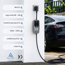 Cekar Store 3.5 Kw Ev Tipi Taşınabilir Mobil 6 Metre Elektrikli Araç Şarj Cihazı 16A | Schuko Fiş | Taşıma Çantalı