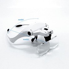 Cekar Store Baş Üstü Büyüteç Işıklı Büyüteç Kafa Bandı Gözlükler Okuma Için 5 Değiştirilebilir Lens Yakından Çalışma Mücevher Büyüteci Saat Tamiri (1.0x, 1.5x, 2.0x, 2.5x, Beyaz