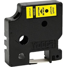 Cekar Store Dymo D1 Muadili Plastik Thermal Yedek Şerit Etiket 12 mm 7 mt Sarı Siyah