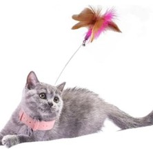 Cekar Store Kedi Boyun Oltası Hareketli Tüylü Ayarlanabilir Kedi Oyuncağı Eğlenceli Tasma