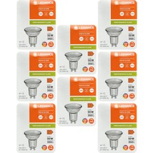 Avarson (8 Adet) Ledvance 4,5W Ilık Beyaz (4000K) Dim Edilebilir GU10 Duylu Cam Spot Ampul