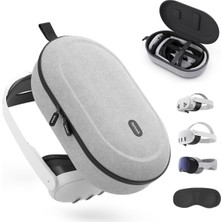 Özbience Uyumlu Large Sert Taşıma Çantası Meta Quest 3/3s, Oculus 2, Pico 4 Gri