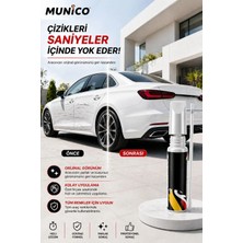 Munico 2 Adet Oto Rötuş Kalemi Metalik Beyaz 5 ml Kaporta Tampon Çizik Giderici Boya Fırçası Tüm Kodlara