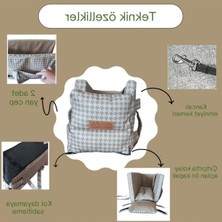 Cekar Store 3 Fonksiyonlu Konsol Taşıma Çantası-Köpek Araba Koltuğu-Köpek Yatağı-Evde Dışarda Arabada (Bej Kazayağı)