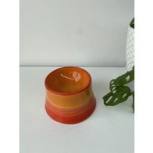 Cekar Store Seramik Kedi ve Köpek Mama Su Kabı Colorful Moon Bowl Turuncu Gökkuşağı