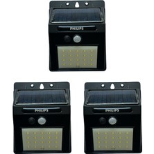 (3 Adet) Philips 5W Beyaz Işık (6500K) Güneş Panelli Duvar Armatür