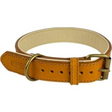 Cekar Store %100 Hakiki Deri - Antik Tokalı Köpek Tasması – Yumuşak Iç Katman, Dayanıklı ve Şık Tasarım - Gerçek Deriden Tasma; Ekstra Küçük, Küçük, Orta, Büyük, Çok Büyük Köpekler Için (Taba, Xs)